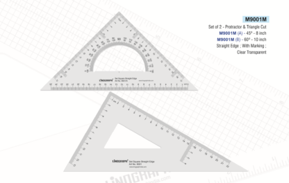 M9001M-Set Square Protractor & Triangle Cut  8x10 Inches