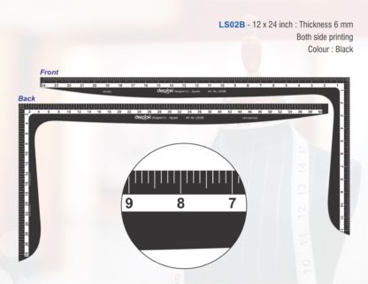 LS02B - L Scale 12x24" Curved Black