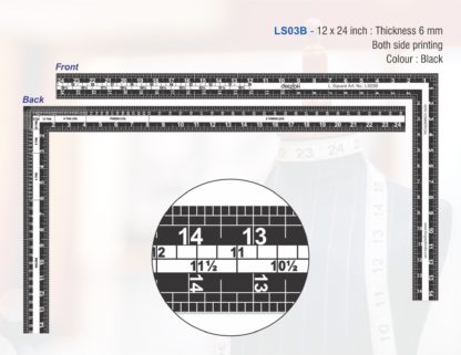 LS03B - L Scale 14x24" Straight  Black