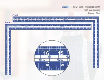 LS03R - L Scale 14x24" Straight Red/Blue