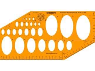 Li-1833 - 45 Degree Isometric Ellipse Template ( 27 Ellipses)