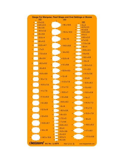Li-2075 - Gauge For Marquise, Pearl Shape and Oval Settings or Stones