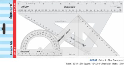 ACE4T - Ruler Set 30cms - 4Pcs (Transparent)