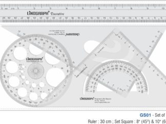 GS01 - Architect's Ruler Set 8x10 Inch - 4Pcs (Transparent)