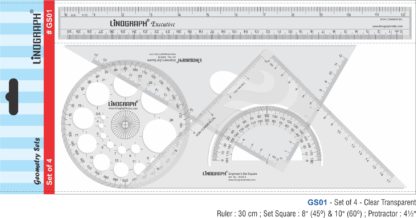 GS01 - Architect's Ruler Set 8x10 Inch - 4Pcs (Transparent)