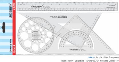 GS02 - Architect's Ruler Set 10x12 Inch - 4Pcs (Transparent)