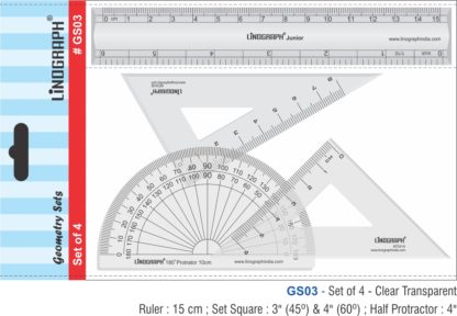 GS03 -  Ruler Set 15cms - Medium - 4Pcs (Transparent)