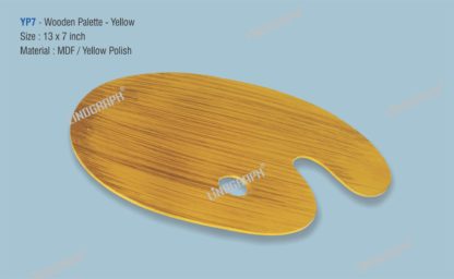 YP7 - Wooden Palette (Yellow/Oval) 13 x 7 Inch