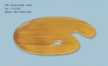 YP8 - Wooden Palette (Yellow/Oval) 14 x 8 Inch