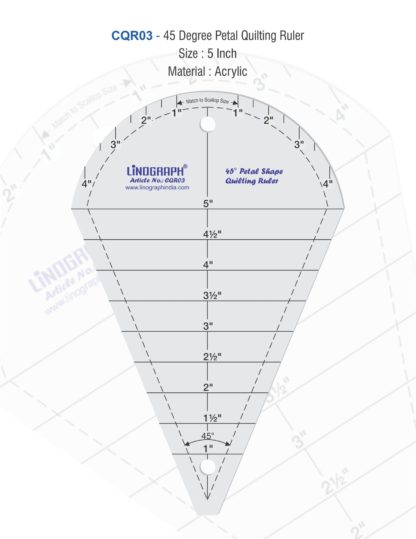 CQR03-45° Petal Shape Quilting Ruler