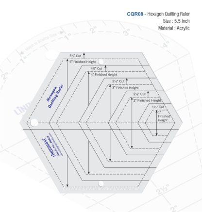 CQR08-Hexagon Quilting Ruler