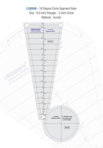 CQR09-18Deg. Circle Segment Ruler