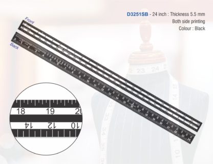 D3251SB - Straight Scale  60 Cms Black