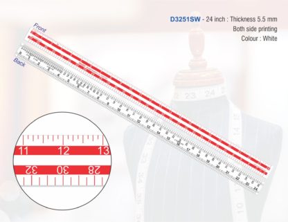 D3251SW - Straight Scale  60 Cms White