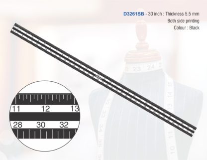 D3261SB - Straight Scale 75 Cms Black